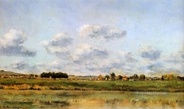 impressionism landscape Painting - Banks Of The Loing Barbizon Impressionism landscape Charles Francois Daubigny
